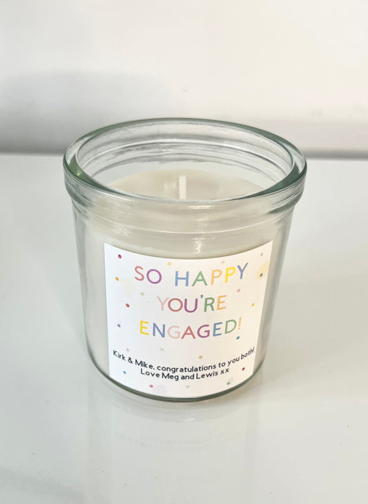 Personalised Candle for Engagement or wedding