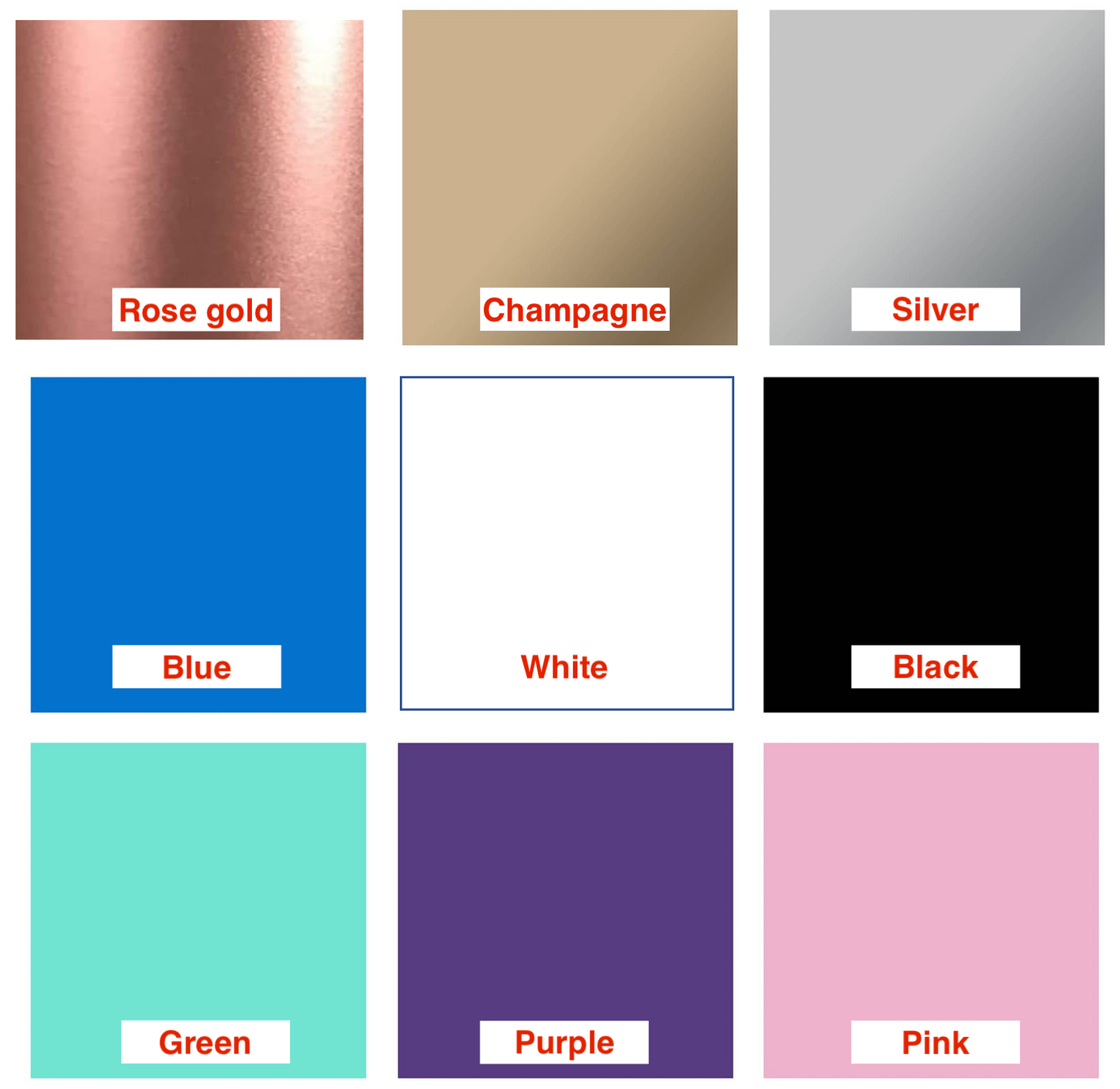 Choice of font colour for maternity hospital bag