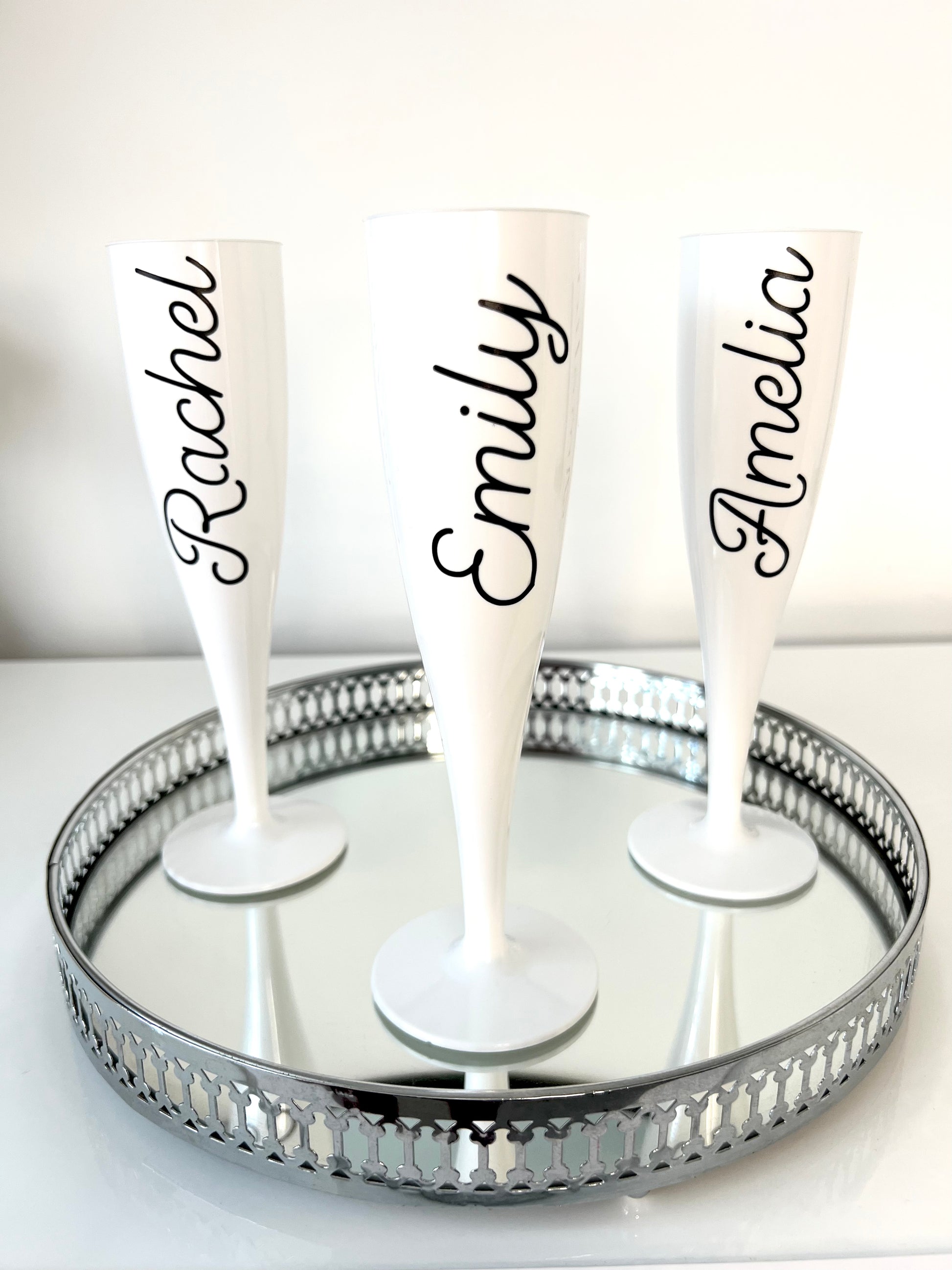 Named custom drink flutes